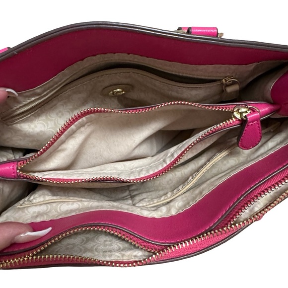 Charming Charlie Hot Pink Structured Tote Crossbody Bag - Picture 7 of 12